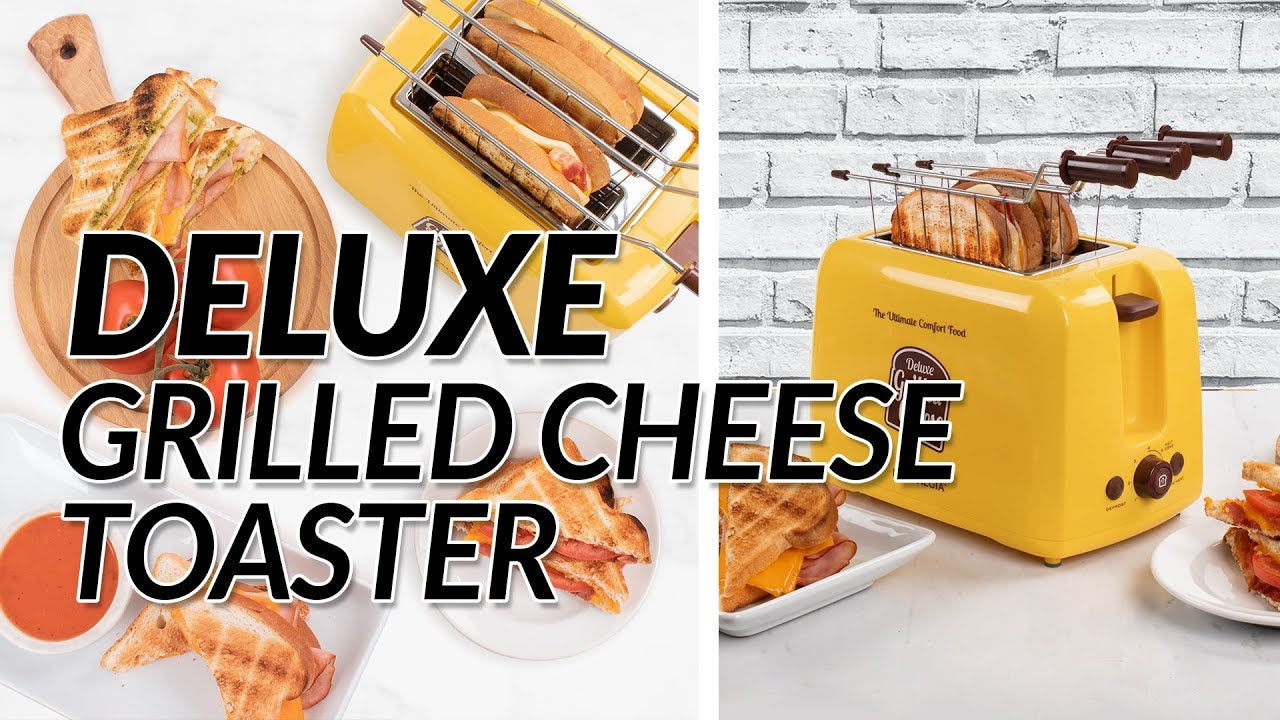 Nostalgia Deluxe Grilled Cheese Sandwich Toaster with Easy Clean Toasting Baskets