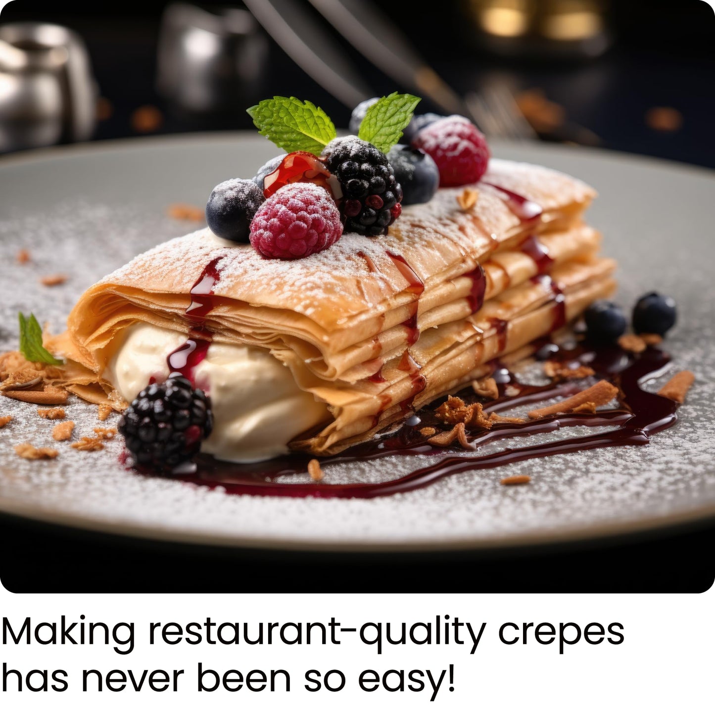 Crepe Maker Machine Kit - Easy to Use, Pancake Griddle – Nonstick 12” Electric Griddle