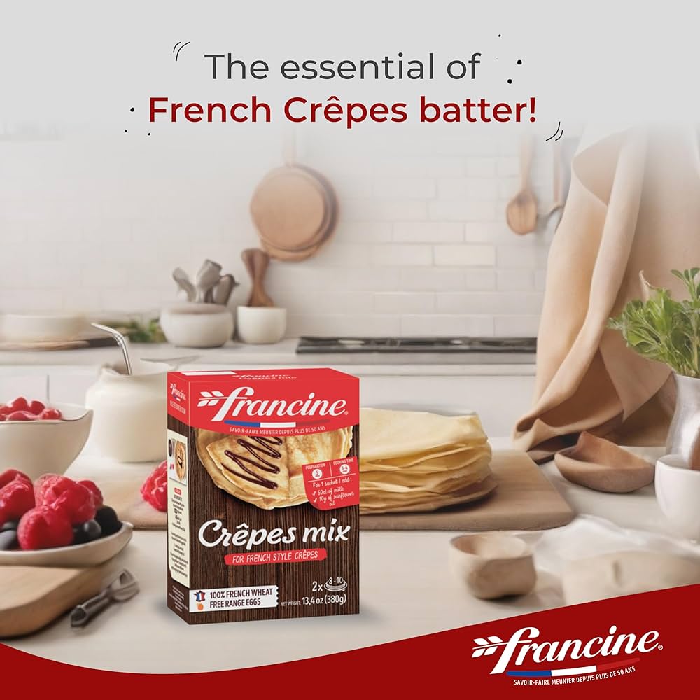 Francine French Crepe Mix - Makes 20 Sweet Crepes -13 oz