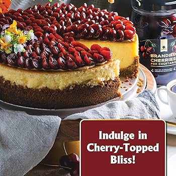 Gourmanity Brandied Cocktail Cherries, French Morello Cherries in Kirsch Brandy, for Cocktails and Desserts Kosher, Product of France - 2.5 lb