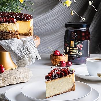 Gourmanity Brandied Cocktail Cherries, French Morello Cherries in Kirsch Brandy, for Cocktails and Desserts Kosher, Product of France - 2.5 lb