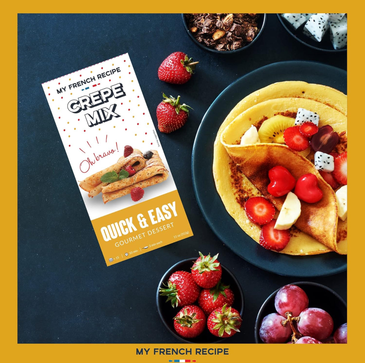 My French Recipe - French Favorite Baking Mixes Variety Pack Cake Mix, Madeleine mix, Crepe mix, Pound cake mix Variety Pack