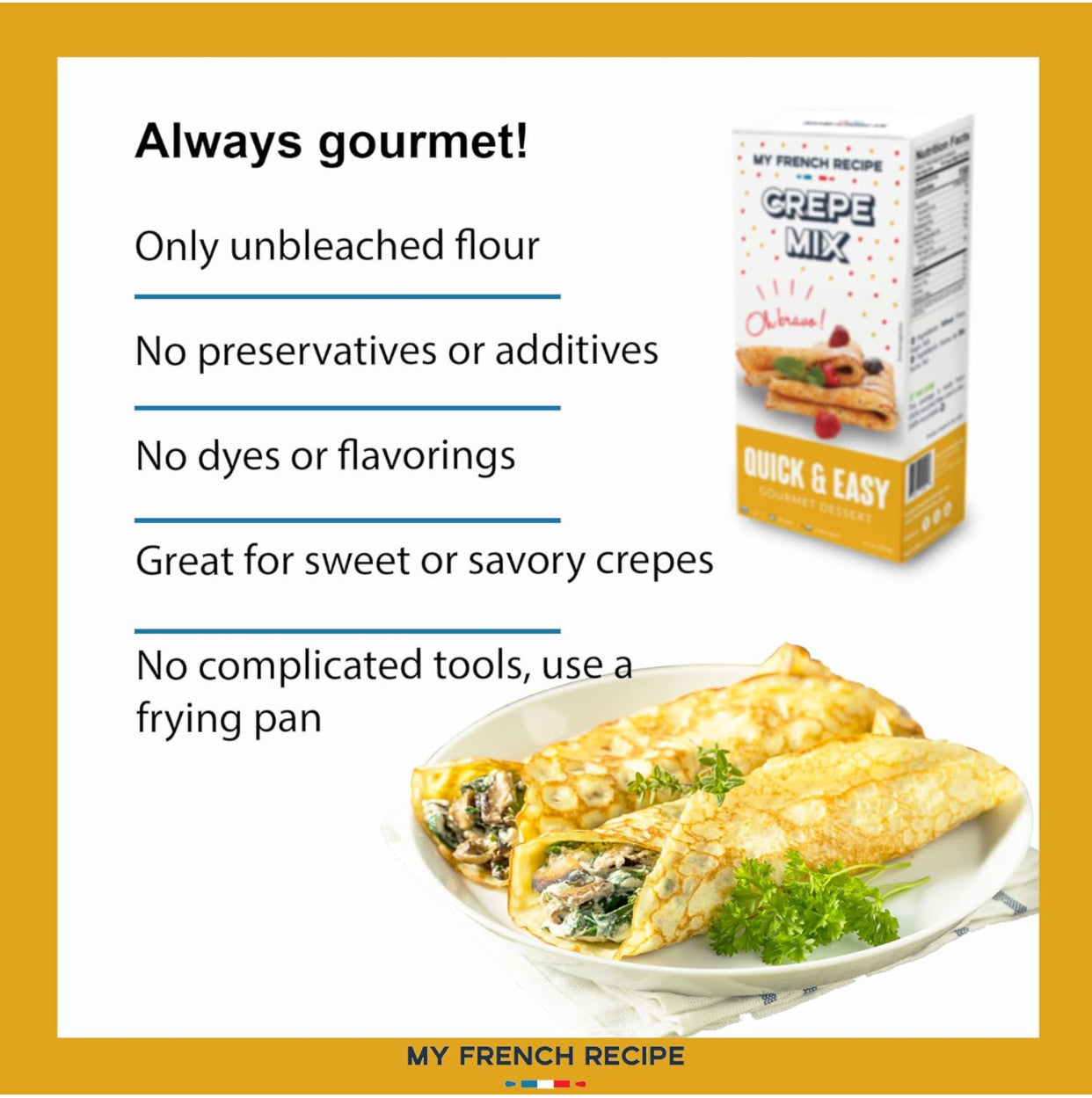 My French Recipe - French Favorite Baking Mixes Variety Pack Cake Mix, Madeleine mix, Crepe mix, Pound cake mix Variety Pack