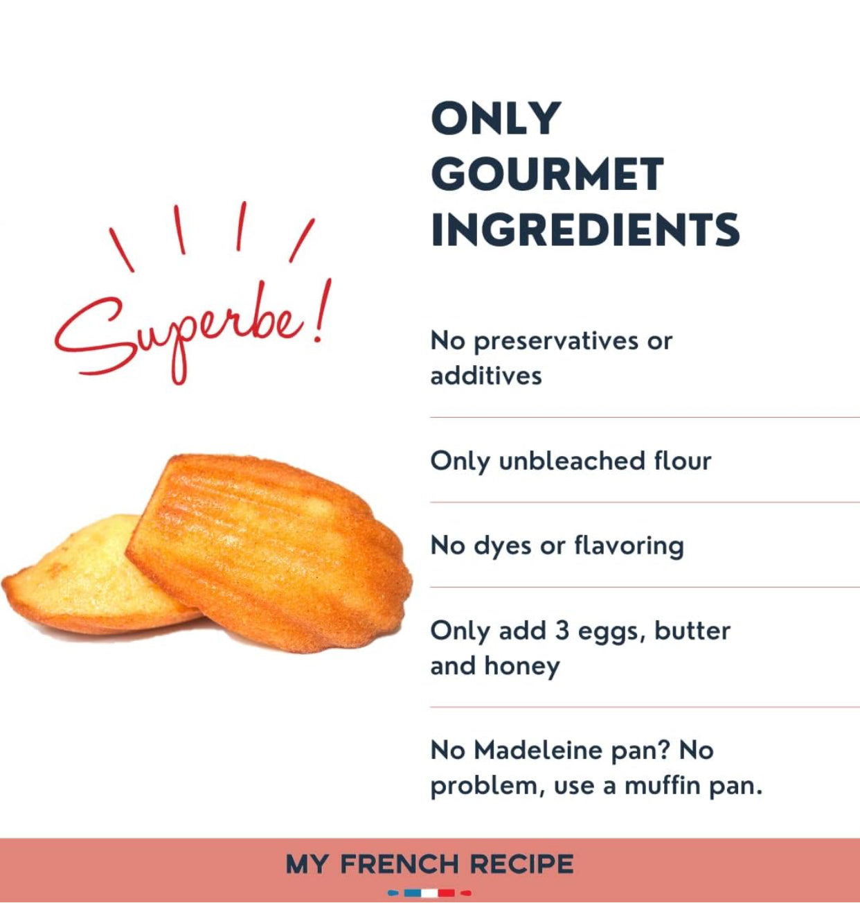 My French Recipe - French Favorite Baking Mixes Variety Pack Cake Mix, Madeleine mix, Crepe mix, Pound cake mix Variety Pack