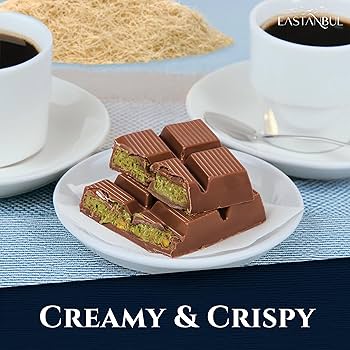 Eastanbul Dubai Chocolate Bar Pistachio, 7oz, Premium Belgium Chocolate, Pistachio Dubai Bar - Gift Box