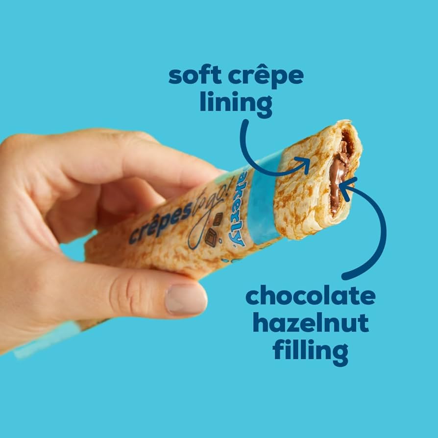 bakerly Chocolate Hazelnut Filled Crepes to go! Non GMO - Pack of 4