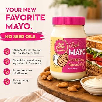 Fresh Vintage Farms Almond Oil Mayonnaise Seed Oil Free • 16 oz • Pack of 2