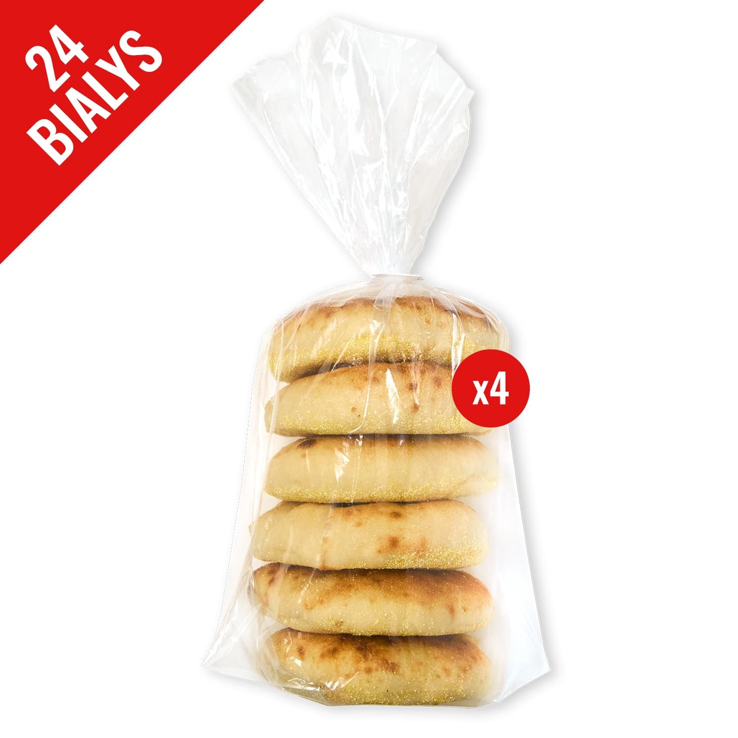Just Bagels Bialys – 4 Packs of 6 (24 Total) | Non-GMO