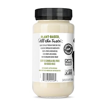 Chosen Foods Classic Vegan Avocado Oil-Based Mayonnaise, Gluten & Dairy Free, Low-Carb, Keto Diet Friendly, Mayo for Sandwiches, Dressings and Sauces, 24 oz