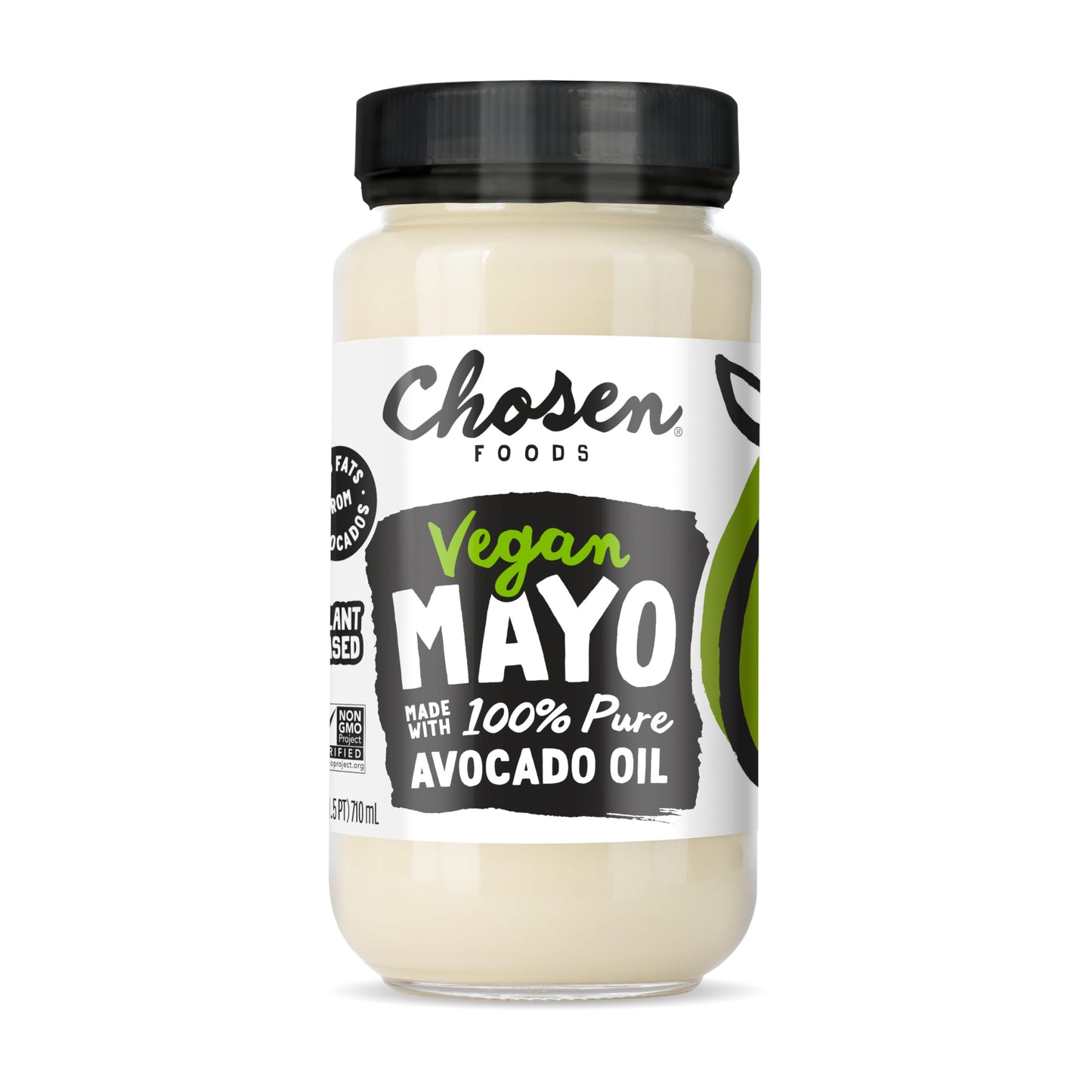 Chosen Foods Classic Vegan Avocado Oil-Based Mayonnaise, Gluten & Dairy Free, Low-Carb, Keto Diet Friendly, Mayo for Sandwiches, Dressings and Sauces, 24 oz
