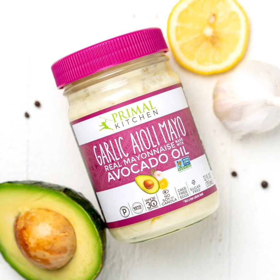 Primal Kitchen Mayo Made with Avocado Oil, No Soy or Canola Oils, Variety Two Pack, Original & Garlic Aioli, 12 oz, Pack of 2