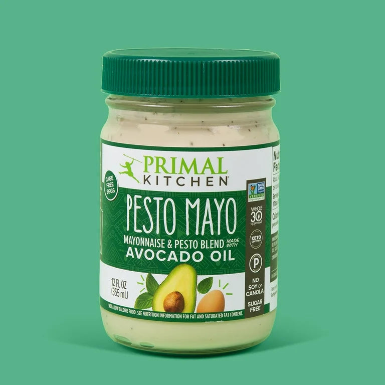 Primal Kitchen Mayo made with Avocado Oil and Cage-Free Eggs Variety Pack, Original & Pesto, 12 oz, Pack of 2