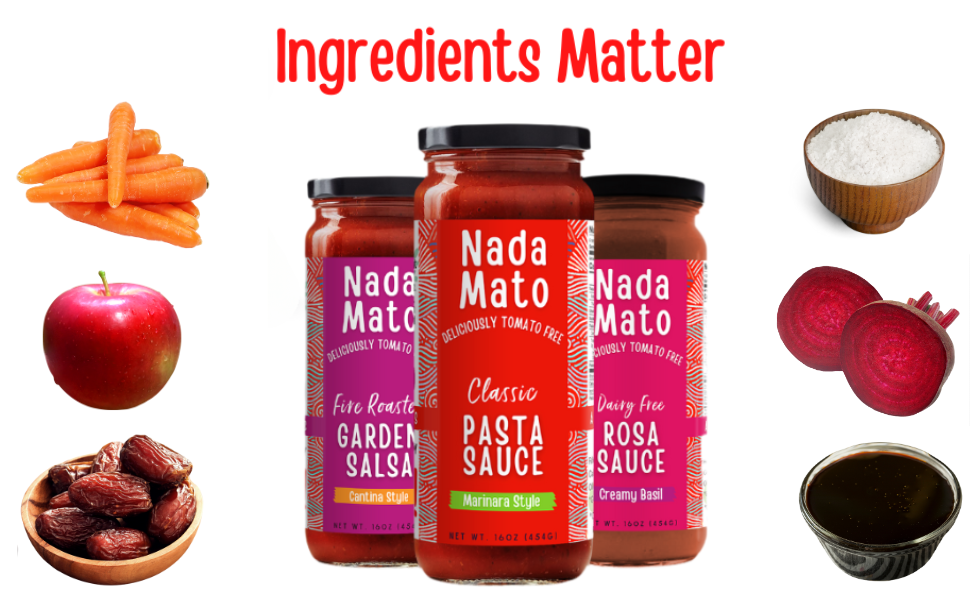 Nada Mato Tomato Free Pasta Sauce - Marinara Style - AIP and Paleo Friendly - 16 oz - Pack of 3