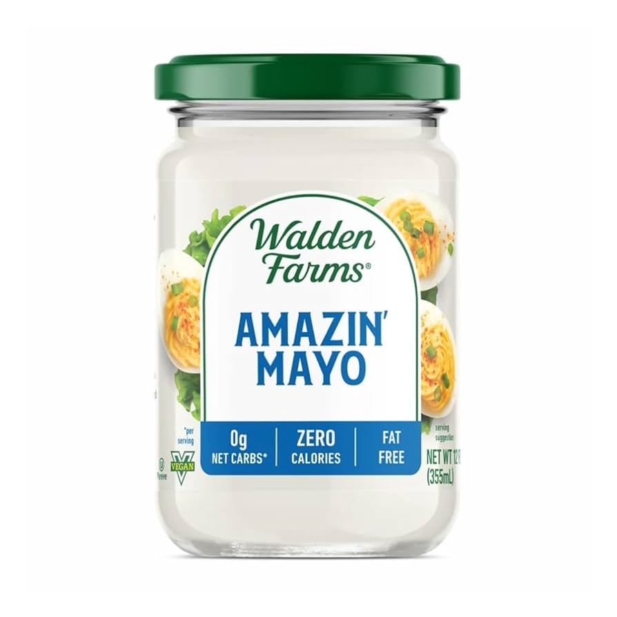 Walden Farms Amazin’ Mayo – Zero Calorie, Sugar Free, Keto & Fat Free Vegan Mayonnaise Alternative for Sandwiches, Salads & Spreads, – 12 oz Jars - Pack of 2
