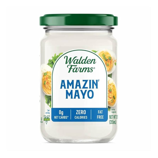 Walden Farms Amazin’ Mayo – Zero Calorie, Sugar Free, Keto & Fat Free Vegan Mayonnaise Alternative for Sandwiches, Salads & Spreads, – 12 oz Jars - Pack of 2