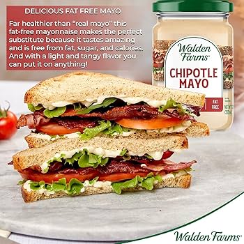 Walden Farms Chipotle Mayo – Zero Calorie, Sugar Free, Keto & Fat Free Spicy Vegan Mayonnaise Alternative for Sandwiches, Wraps & Dips, 12 oz Jars - Pack of 2