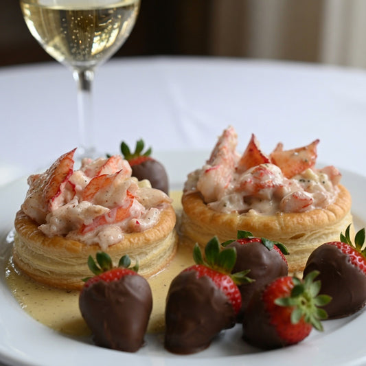 Lobster Newburg Meal Kit for Two — with Puff Pastry & Chocolate Strawberries