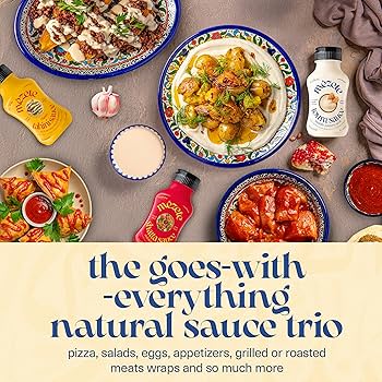 Mezete Traditional Middle Eastern Sauce Bundle | Vegan Dips and Spreads | Free from Preservatives | Non-GMO | Great for Wings, Chicken, Beef, Seafood & Noodles -| Variety, Pack of 3