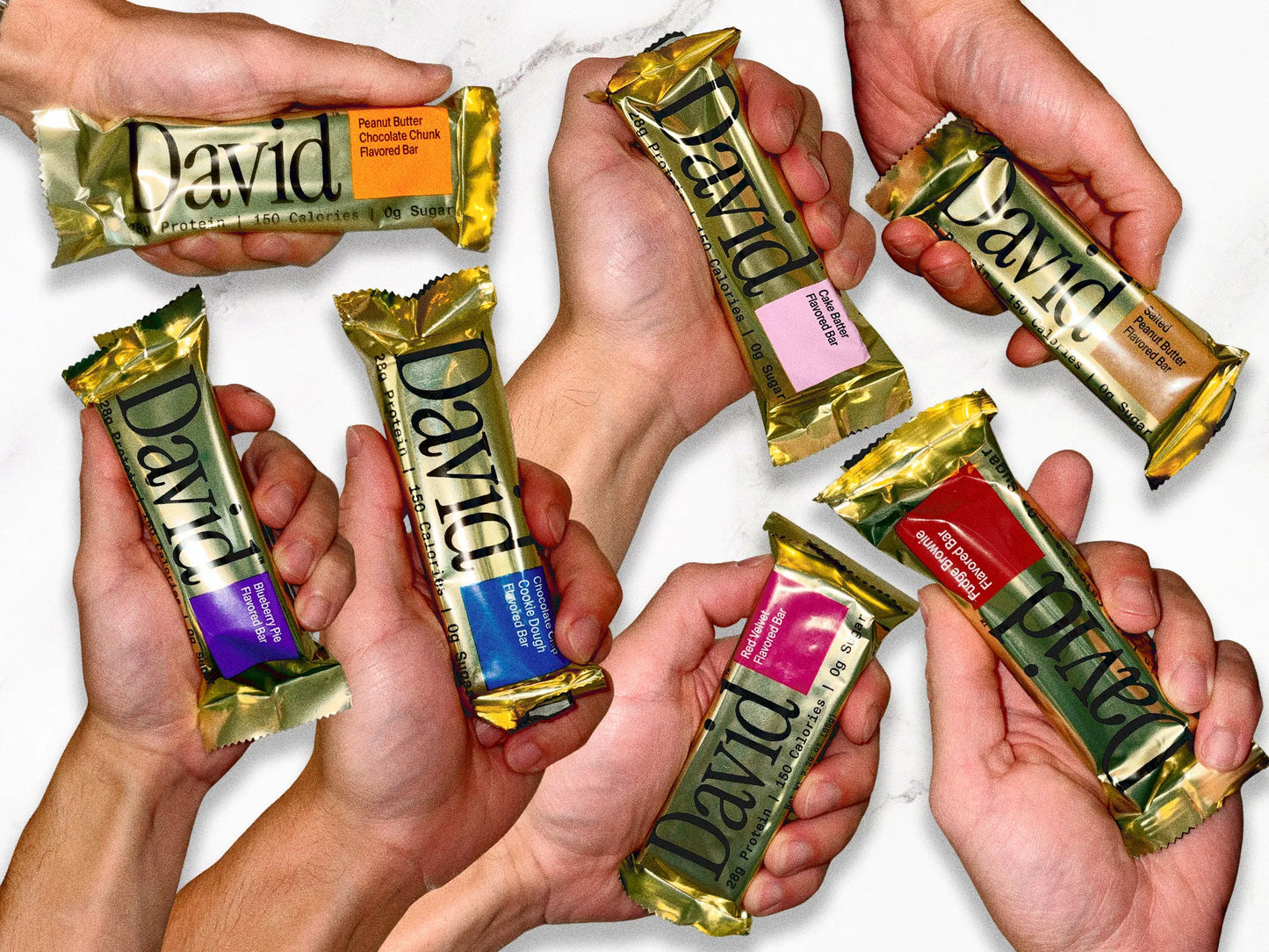 David Protein Bar, David Favorites 28g of Protein | 150 Calories | 0g of Sugar - High Protein, Low Carb, Gluten Free, Pack of 60