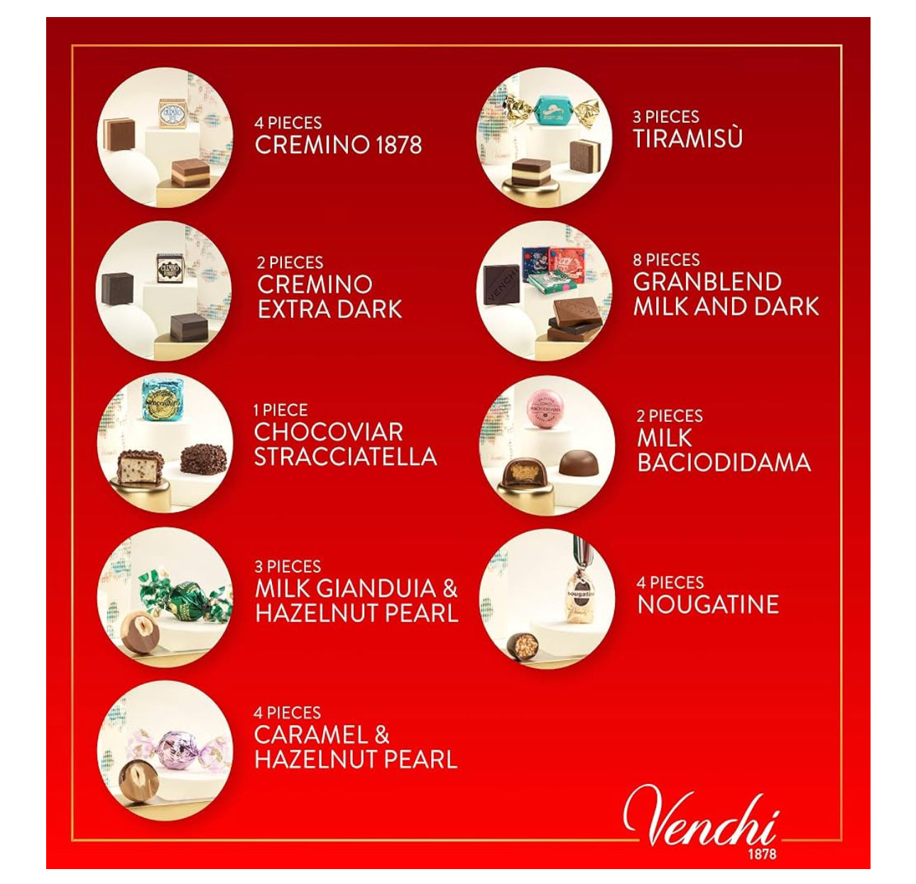 Venchi Italian Chocolate Advent Calendar - Holiday Prestige Book Shaped Advent Calendar with 31 Assorted Premium Chocolates, Limited Edition