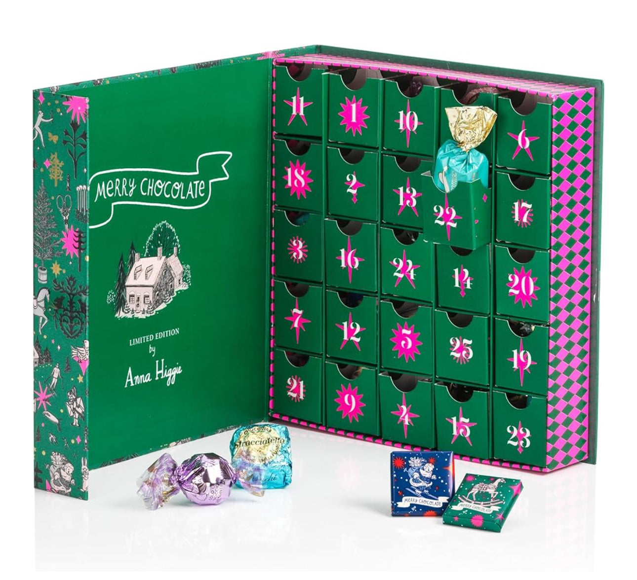 Venchi Italian Chocolate Advent Calendar - Holiday Prestige Book Shaped Advent Calendar with 31 Assorted Premium Chocolates, Limited Edition
