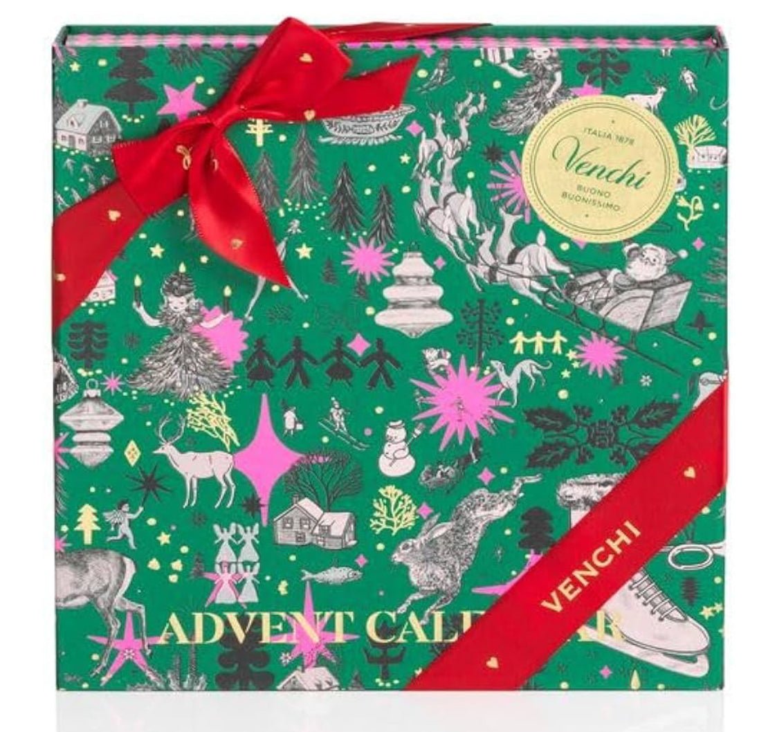Venchi Italian Chocolate Advent Calendar - Holiday Prestige Book Shaped Advent Calendar with 31 Assorted Premium Chocolates, Limited Edition