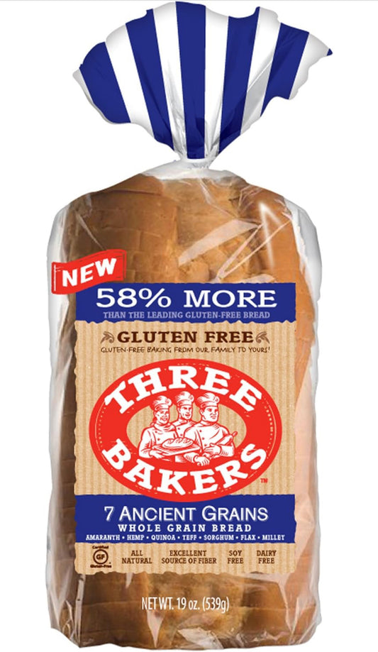 The Baker Bread, 7 Ancient Grain, Whole Grain Flax, 19 oz - Pack of 3