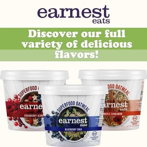 Earnest Eats Superfood Oatmeal Cups – 7g Plant Protein, Gluten Free, Vegan - Variety Pack of 8