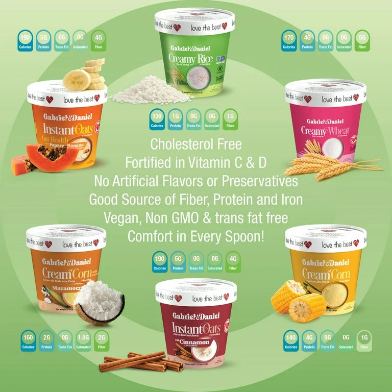 Gabriel & Daniel Organic Instant Oatmeal and Cereal Variety Pack – Non-GMO, Pure & Gluten Free - Pack of 6