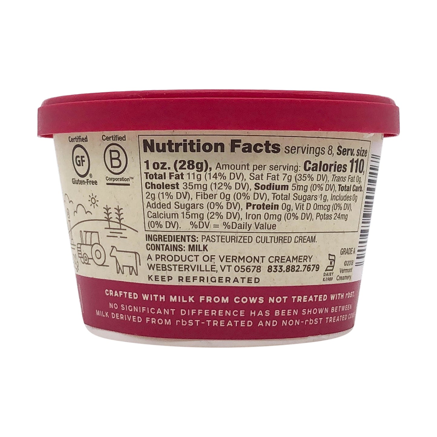 Cream Fresh, Creme Fraiche  - Vermont Creamery - 8 oz