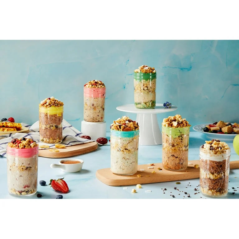 SUNGIVEN High Protein Overnight Oats Variety Pack - 7 Flavors Low Sugar High Fiber Instant Oatmeal Health Breakfast Snacks for Gym Office School Trip Kids with Superfoods, 18.5 oz - Pack of 7