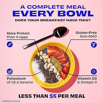 Kreatures of Habit Overnight & Instant Superfood | Gluten Free, Dairy Free, 30g of Plant Based Protein, With No Added Sugar | Strawberry Walnut Cream - Pack of 7