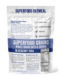 Earnest Eats Superfood Oatmeal – Blueberry Chia Cinnamon – Vegan, Gluten-Free - Pack of 3