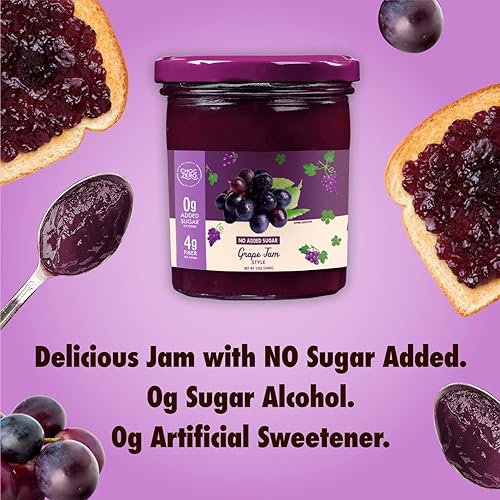 Keto Grape Jam by ChocZero - Sugar Free Preserves - Fruit Spread Concord Jelly with No Added Sugar - 12 oz