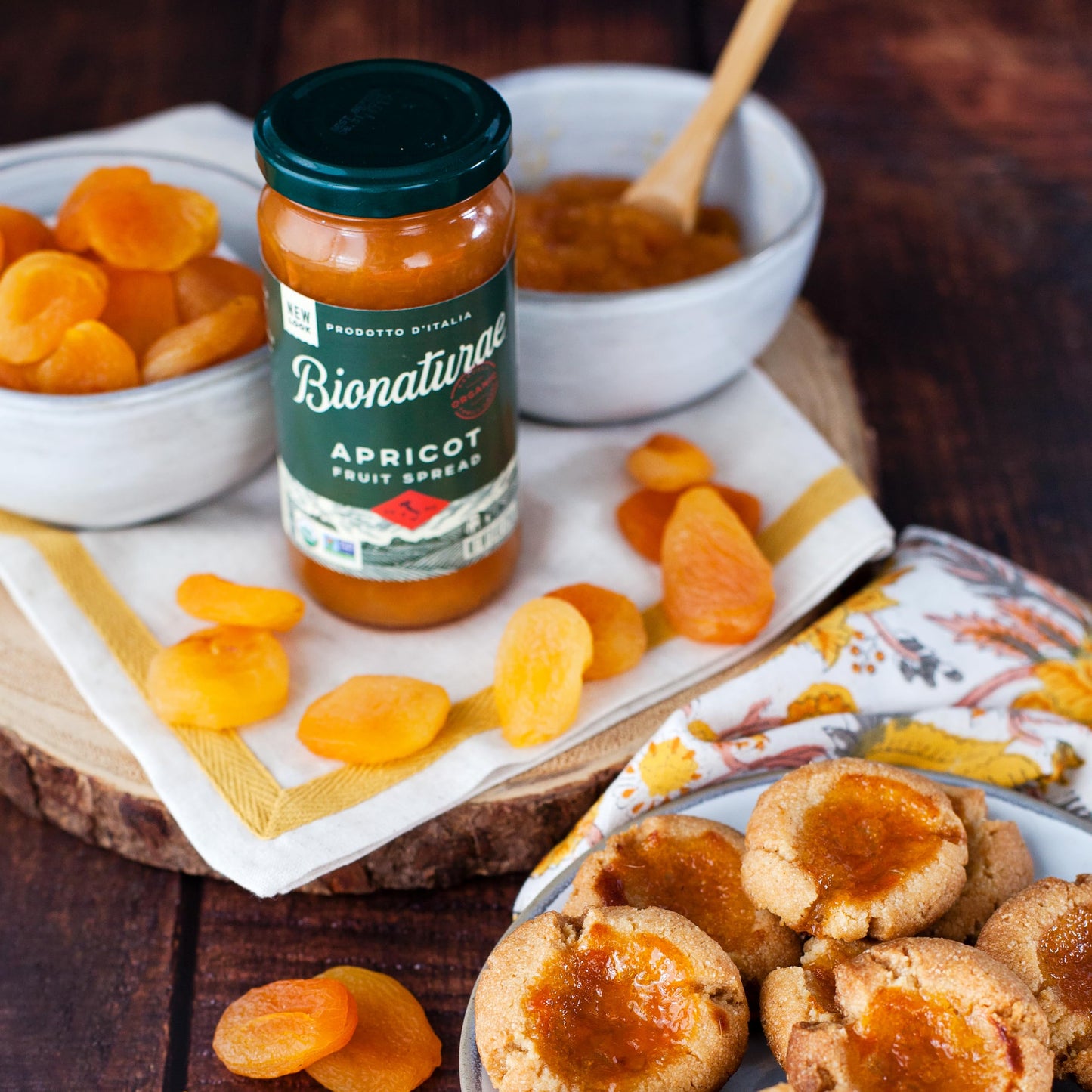 Bionaturae Organic Apricot Fruit Spread -  No Sugar Added, No Preservatives - Pack of 2