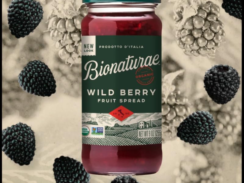 Bionaturae Organic Wild Berry Fruit Spread -  No Sugar Added, No Preservatives