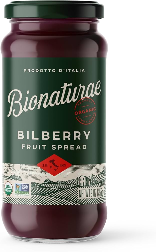 Bionaturae Organic Bilberry Fruit Spread -  No Sugar Added, No Preservatives