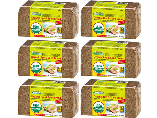 Mestemacher Organic Rye & Spelt Bread - 17.6 oz - Pack of 6