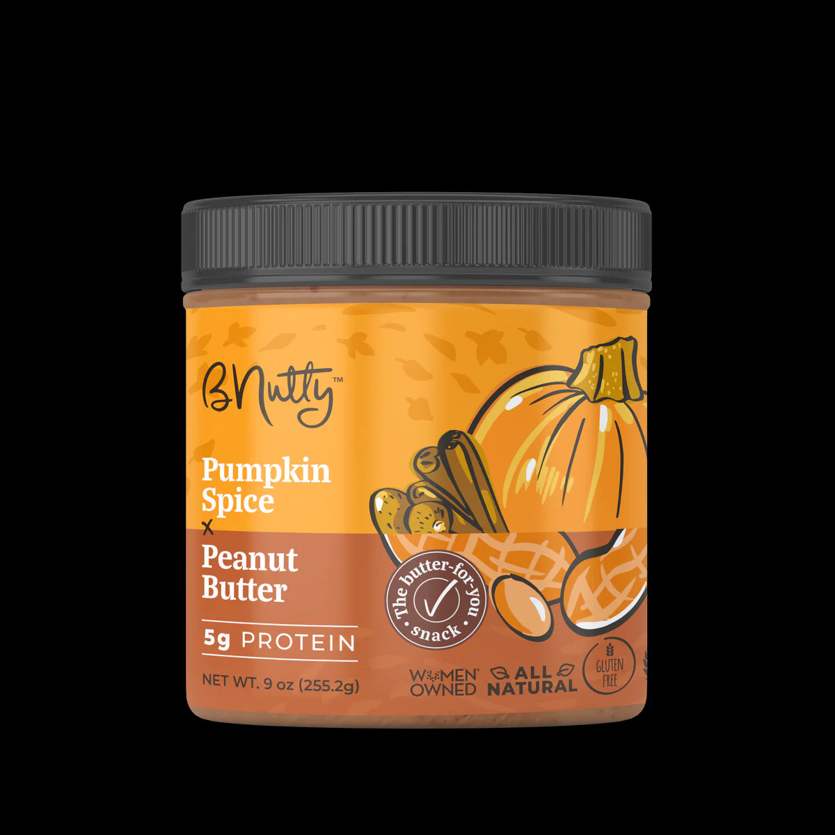 BNutty Pumpkin Spice | Natural Crunchy, Creamy, Gluten Free & Kosher Peanut Butter - Pack of 2