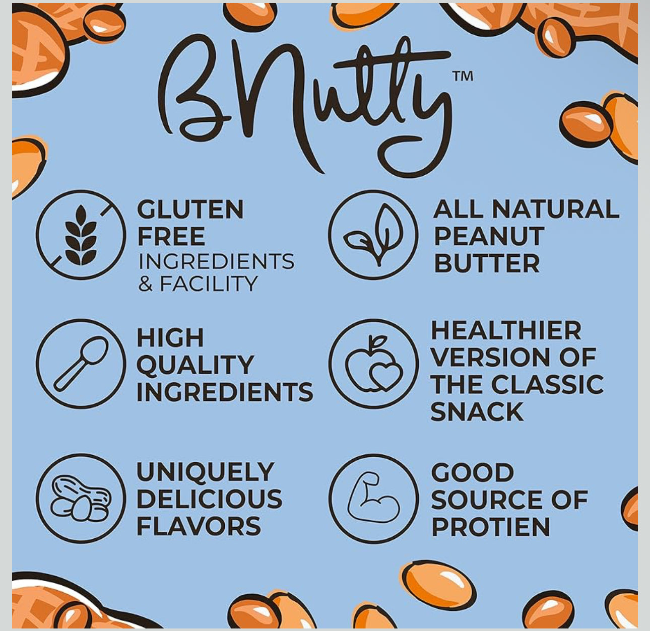 BNutty Gingerbread | Natural Crunchy, Creamy, Gluten Free & Kosher Peanut Butter - Pack of 2