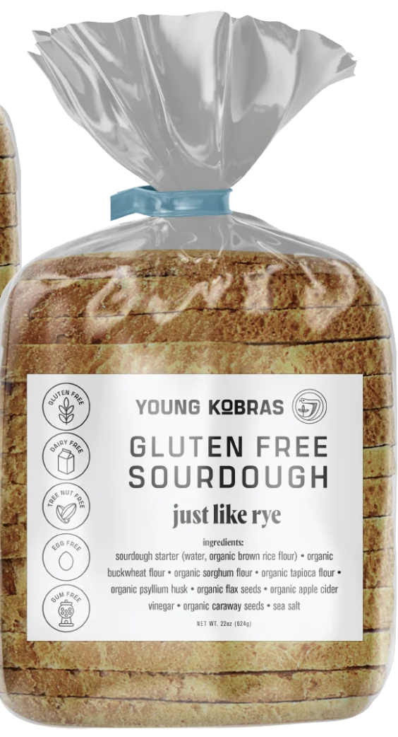 Young Kobras Organic, Gluten-Free Sourdough Just Like Rye Bread - Allergen Friendly, Vegan - Pack of 2