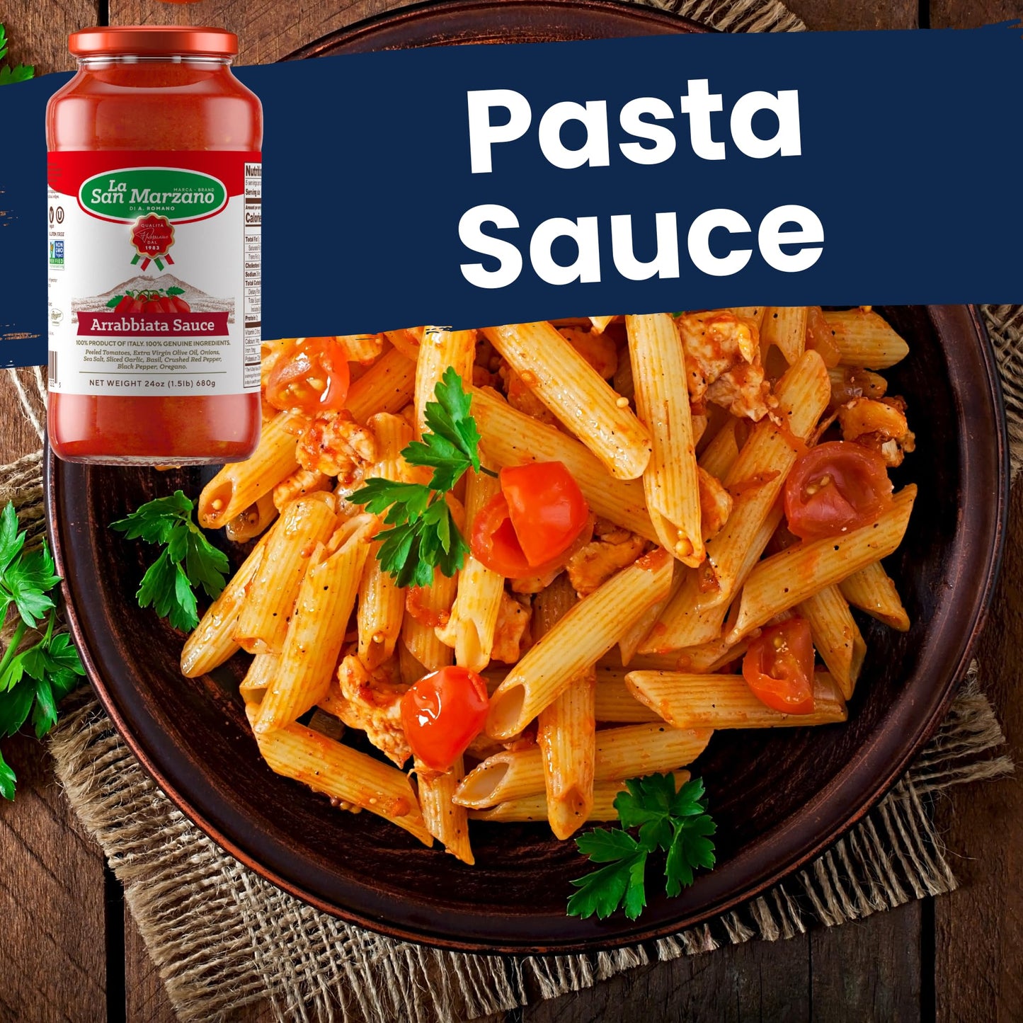 La San Marzano Italian Variety Pack – Tomato Basil, Arrabbiata & Marinara Pasta Sauces 3-Pack