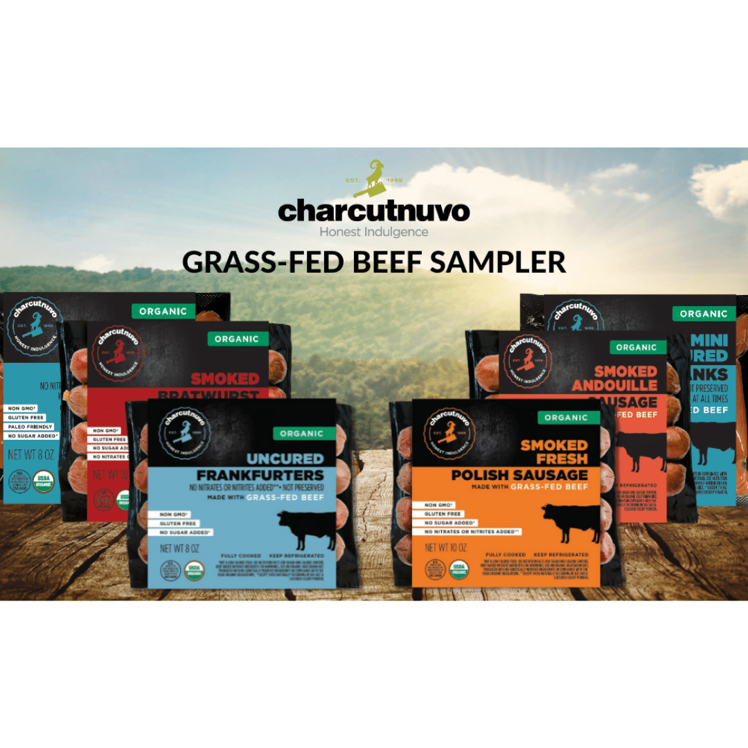 CharcutNuvo Organic Uncured Beef Frankfurters - 10 oz each - Pack of 5 - Non-GMO
