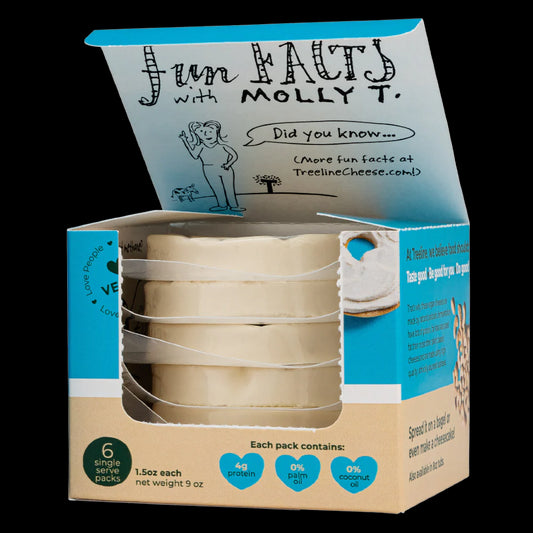 Treeline Plain Non-Dairy Cashew Cream Cheese Snack Packs - includes 6