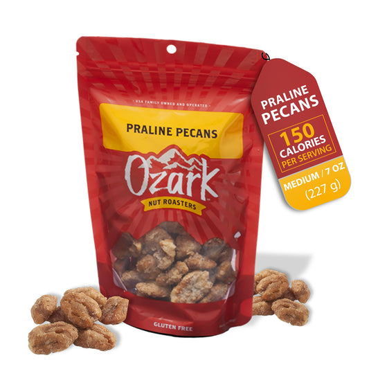 OZARK NUT ROASTERS Praline Pecans, Flavored Snack Nuts - 7 oz