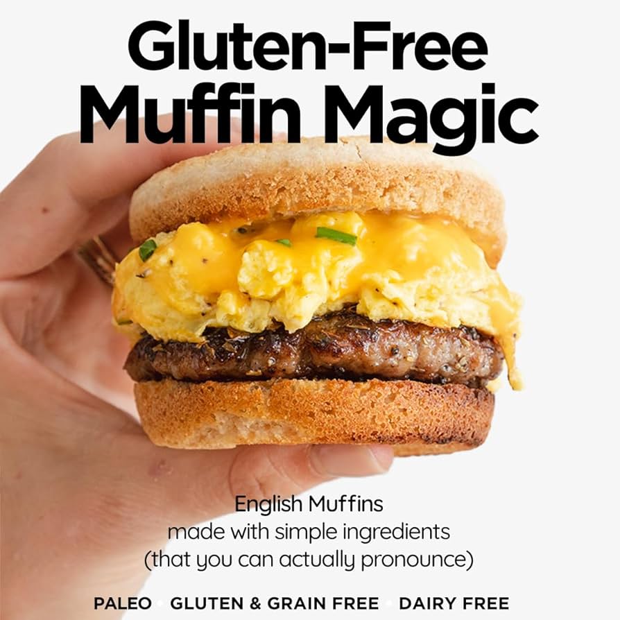 Bedrock Bakers Allergen Free English Muffins - Gluten-Free - 4 Count Bag Original -12 oz - Pack of 2