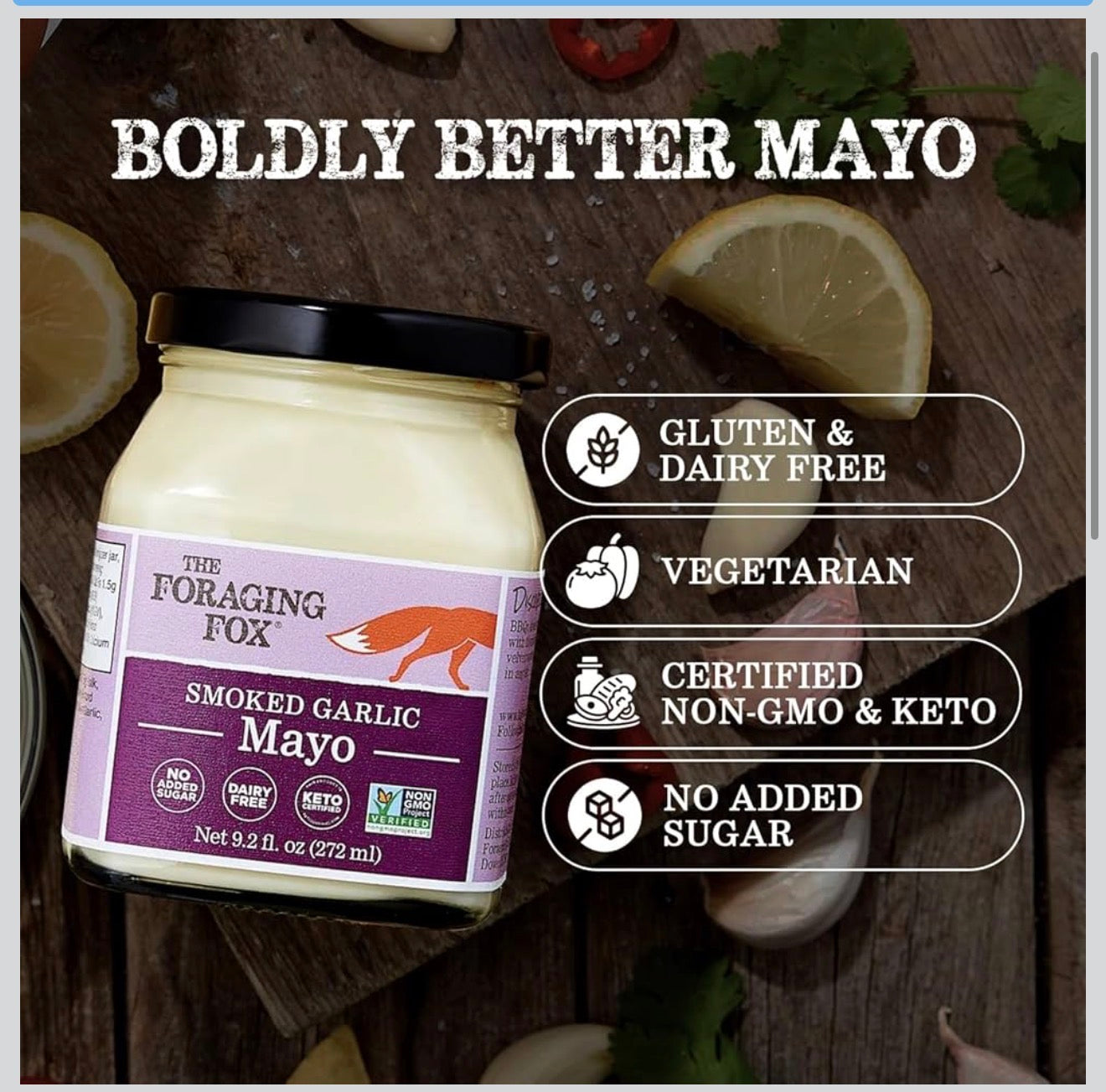 The Foraging Fox | Keto Gourmet Mayonnaise Set 3-Pack | Made with Avocado & High-Oleic Sunflower Oils | Flavors: Smoked Garlic, Avocado Lemon, Smoked Jalapeño | Gluten & Dairy Free, No Added Sugar, Non-GMO