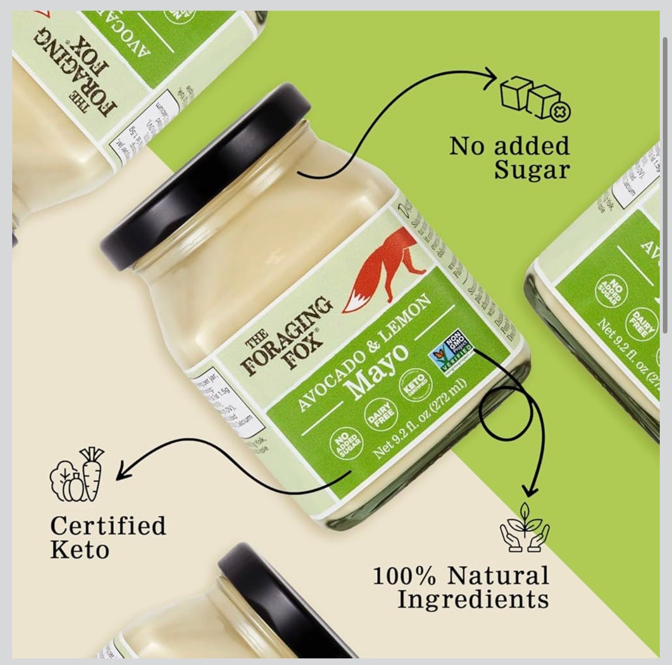 Foraging Fox Avocado & Lemon Keto Mayonnaise – 9.2 oz