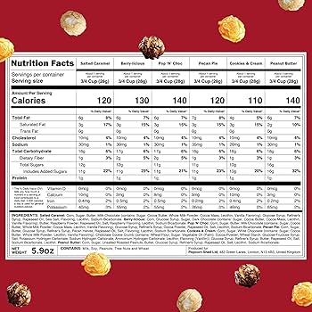 Gourmet Popcorn Christmas Advent Calendar 2025, 24 Days of Popcorn - 6 Luxury Flavors, All Natural and Vegetarian Foodie Gift