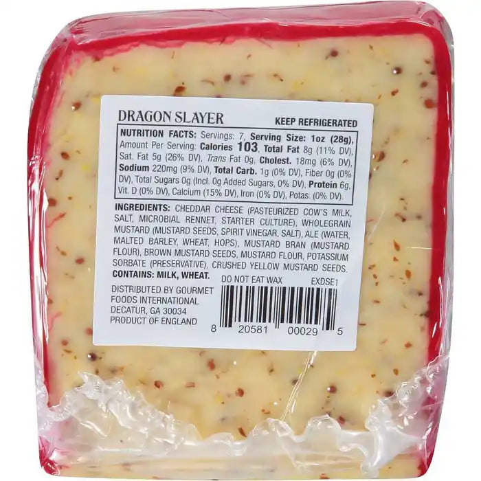 Excalibur Dragon Slayer Ale & Mustard Seed Cheddar Cheese, 7 oz